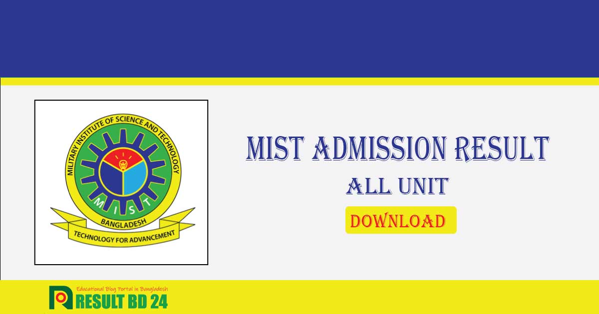 MIST Admission Result 2024 (Publish) PDF mist.ac.bd Result BD 24