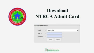 NTRCA Admit Card