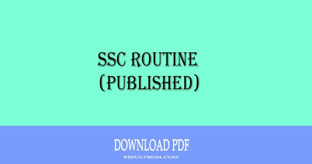 SSC Routine 2023 PDF